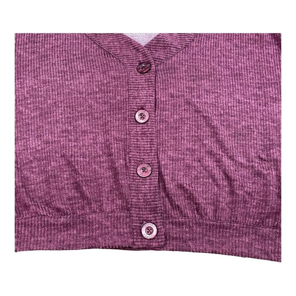 Jockey Lounge Sweater Sz 3X Ribbed Microfiber Stretch Button Up Maroon L/S NWT - Picture 5 of 10